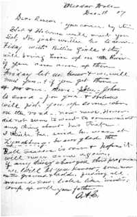 Letter from O. A. Stephenson to his son Roscoe, 13 Dec 1907