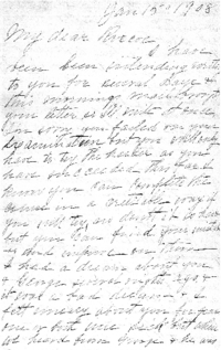 Letter from Margaret Louisa Revercomb to her son Roscoe