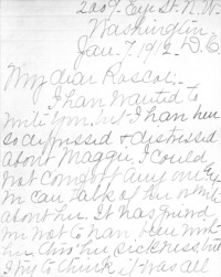 Letter from Susan Eliza 'Sudie' Stephenson to Roscoe Stephenson, 7 Jan 1912