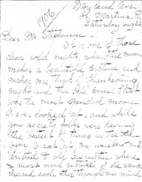 Letter from Janie Spencer to Roscoe Stephenson, 1906